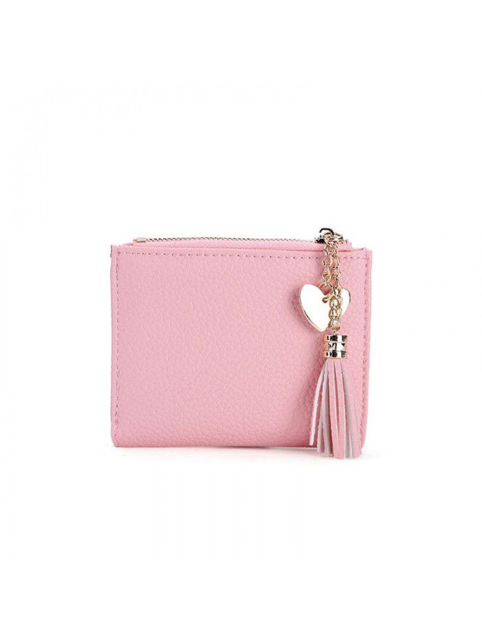  new women's wallet Korean version small fresh tassel zipper wallet wallet