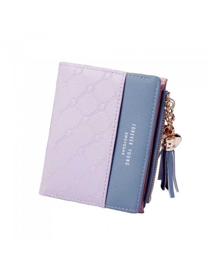 Hengsheng new product wallet women's fashion Japan and South Korea small fresh buckle Wallet Zipper multi-functional short zero wallet