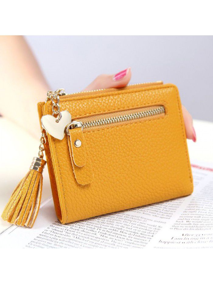  new women's wallet Korean version small fresh tassel zipper wallet wallet