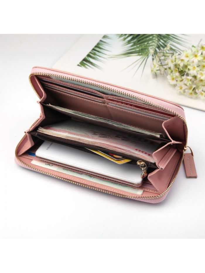 Hengsheng womenwallet women's purse long splicing leather handbag zipper bag purse wallet factory