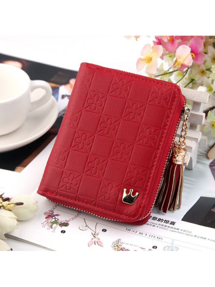 Hengsheng women's Zipper Wallet short womenwallet small fresh printed card bag factory sales