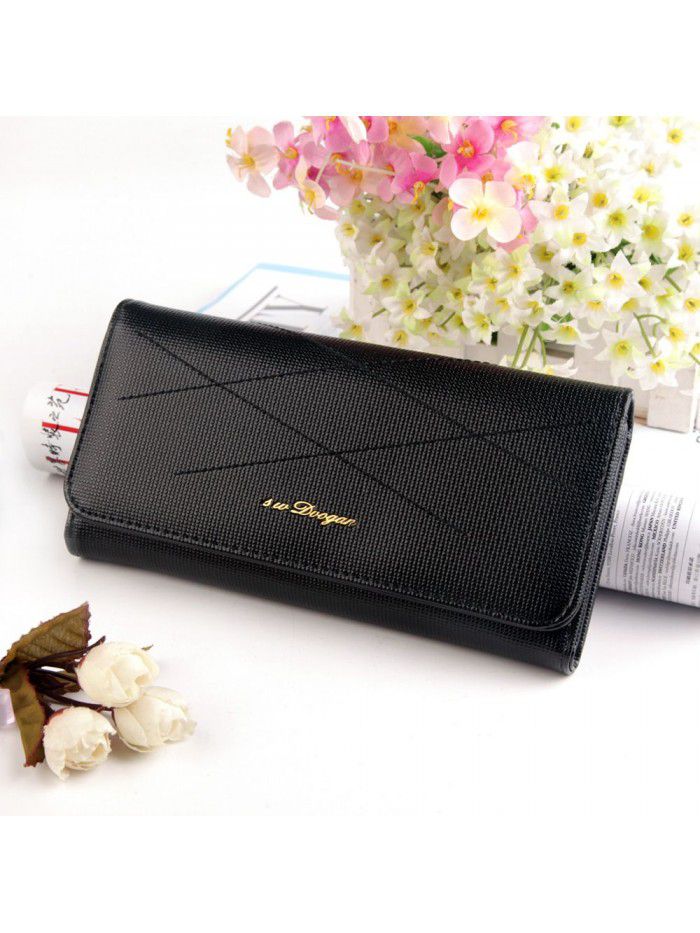  new women's wallet long stone zipper bag bright leather Korean fashion simple hand bag