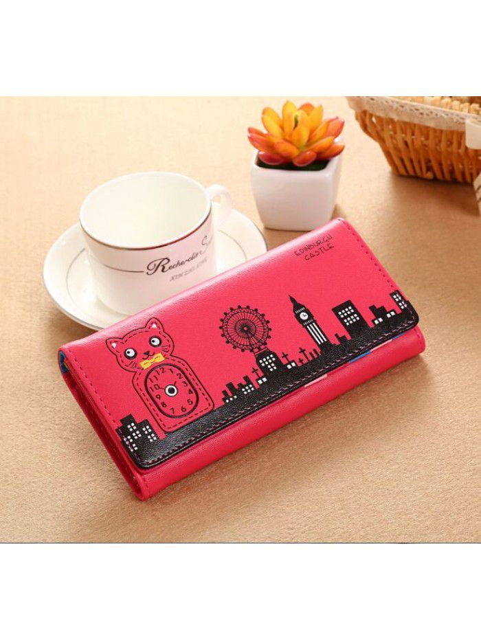  new women's wallet Korean version long cute cartoon women's wallet mobile bag factory direct sales