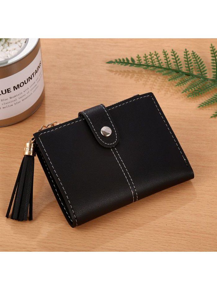 Korean Short women's small purse tassel pendant 20% off wallet card bag zero wallet manufacturer spot wholesale