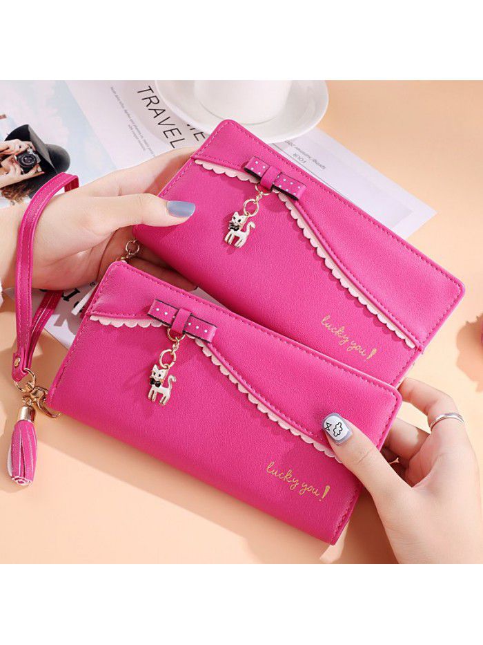 new popular women's Long Wallet small wallet women's wallet cute animal letter Pu Korean manufacturer