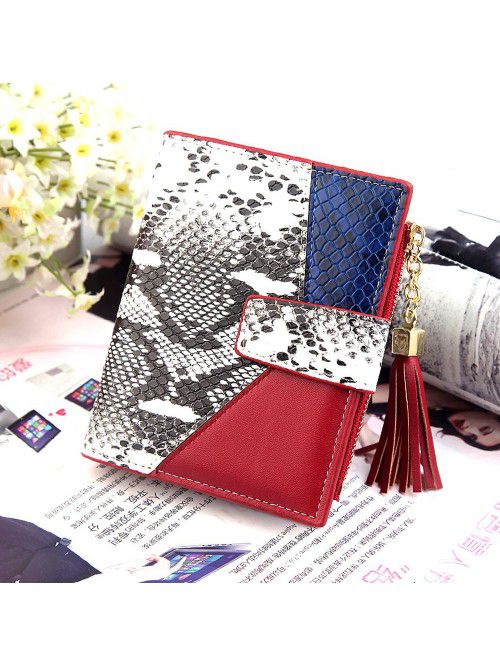 Women's wallet fashion Korean snake zipper bag wal...