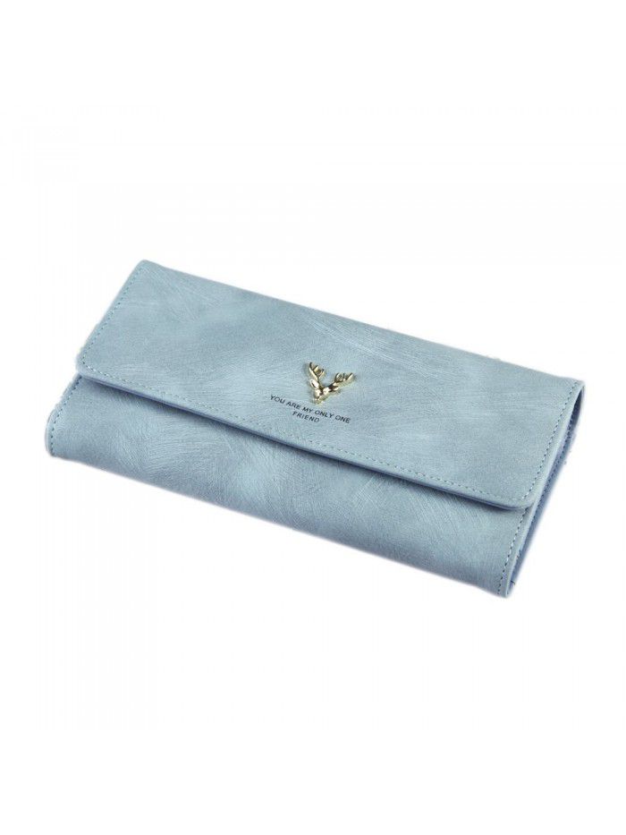 New women's purse three fold hand bag walletwomen deer head zipper bag fashion buckle Wallet