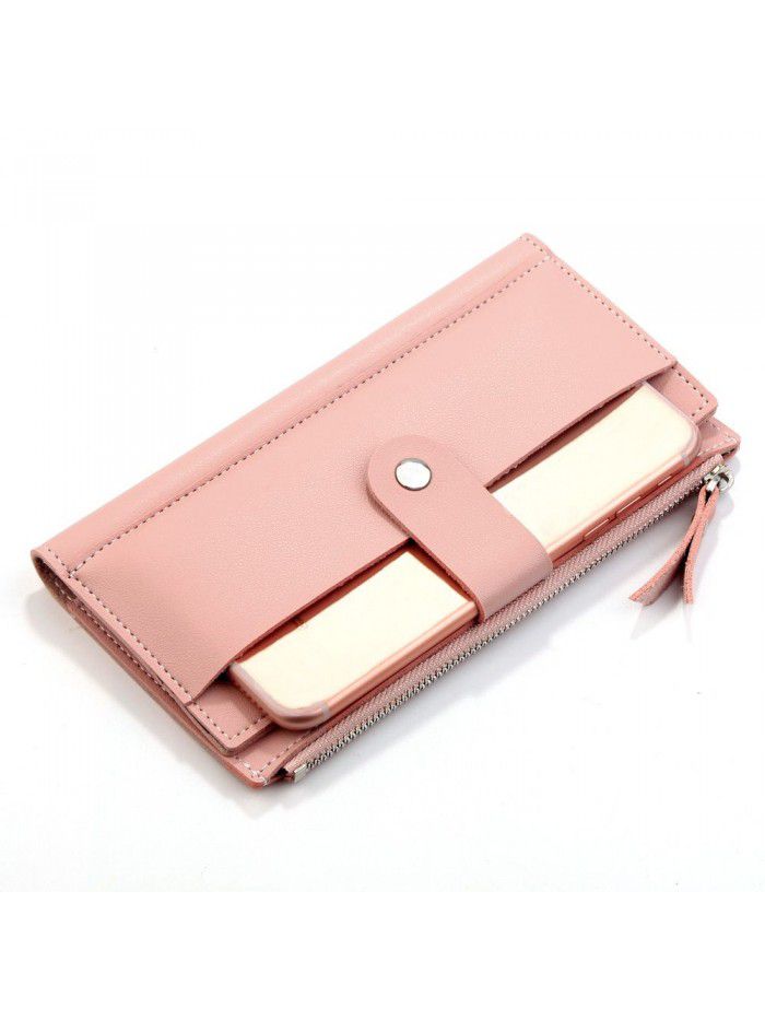 Hengsheng new women's wallet long mobile phone bag Korean wallet fashion multi function button hand bag