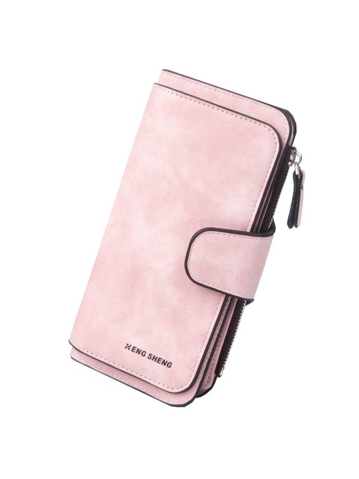 Hengsheng wallet women's 30% off long frosted Euro American style card bag buckle women's wallet zero wallet wallet multi card position