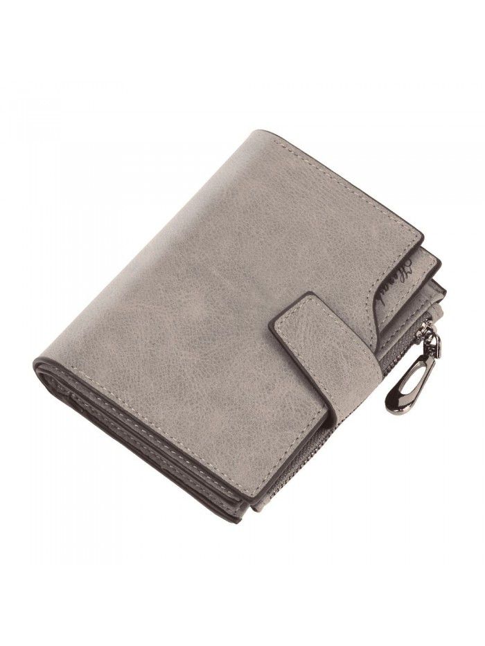 Ms. Hengsheng short wallet candy color button wallet multi card female zero purse frosted zipper bag