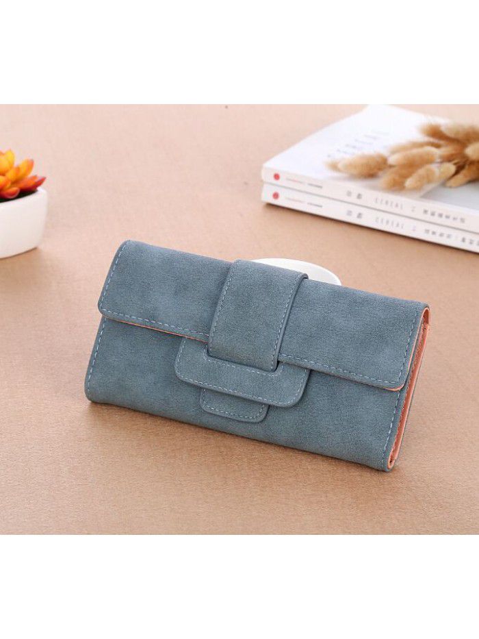 New lady's purse Korean version retro litchi pattern lady's long purse factory direct sale