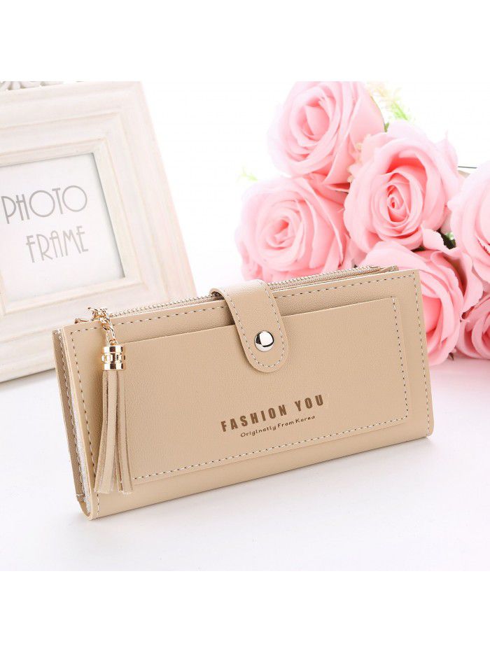 New simple motorcycle lady's purse buckle tassel zipper card bag change bag quick sale Taobao hot money