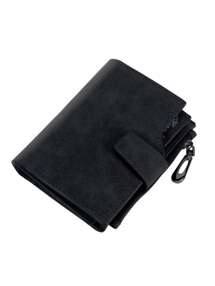 Ms. Hengsheng short wallet candy color button wallet multi card female zero purse frosted zipper bag