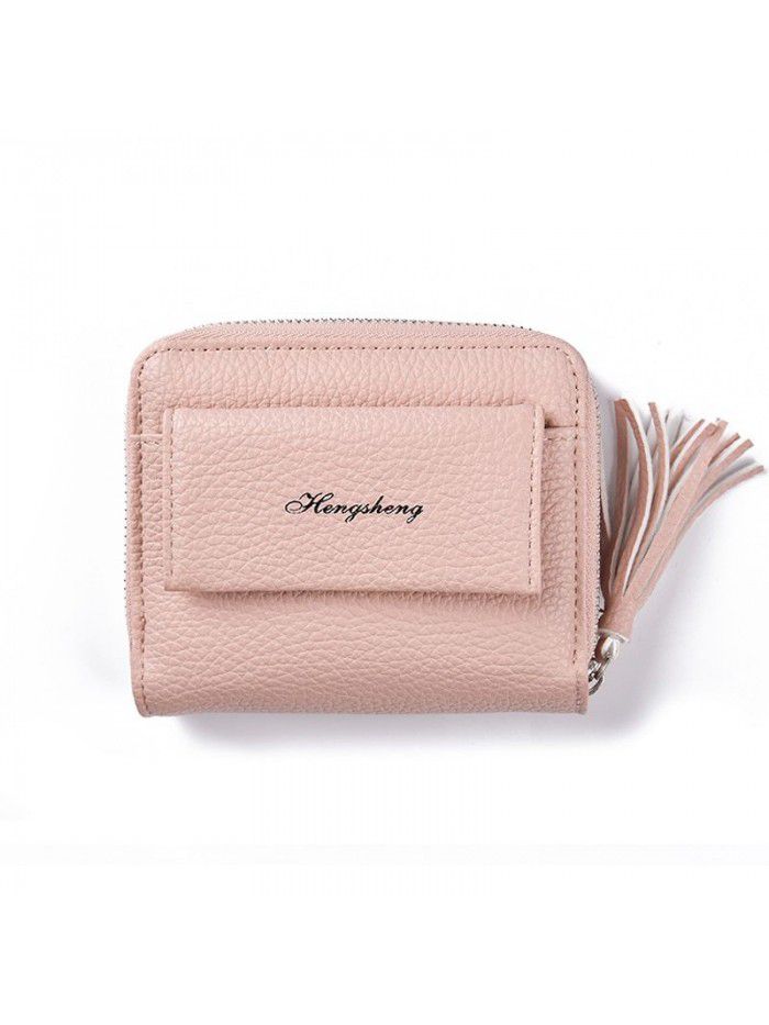 New women's wallet short fashion zipper foreskin clip walletwomen Korean tassel zero wallet wholesale