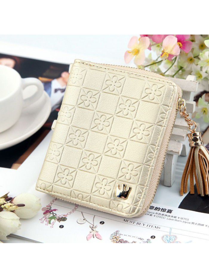 Hengsheng women's Zipper Wallet short womenwallet small fresh printed card bag factory sales