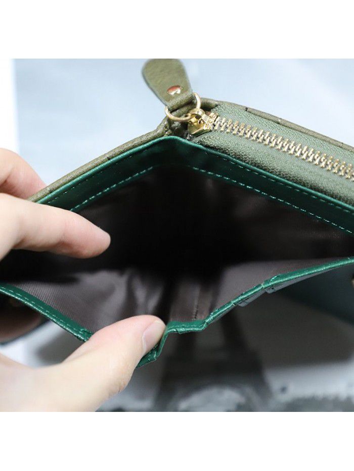  new women's wallet short Korean hand bag zipper women's pocket card bag women's PU foreign trade customization