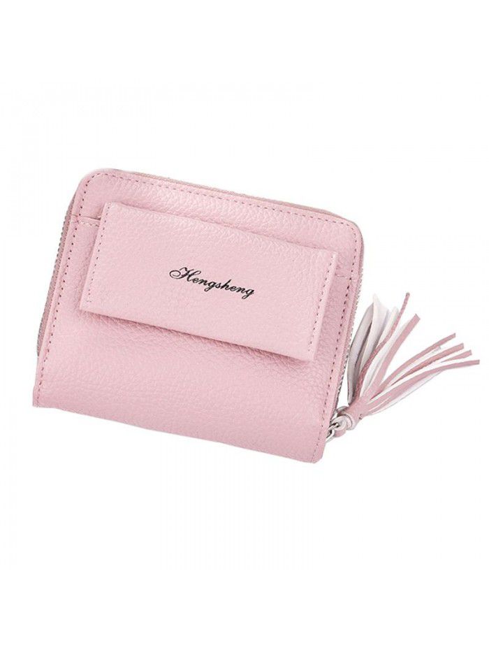 New women's wallet short fashion zipper foreskin clip walletwomen Korean tassel zero wallet wholesale