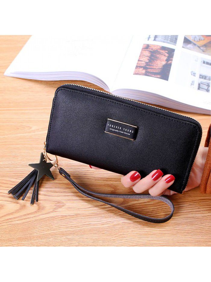 Women's purse 2020 new female student Korean tassel zipper multi function long large capacity Wallet Bag