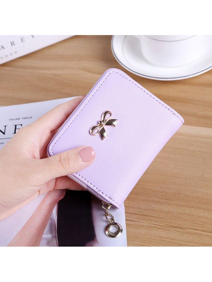  popular women's purse zero purse bow handbag women's zipper card bag customized wholesale lovely Wallet