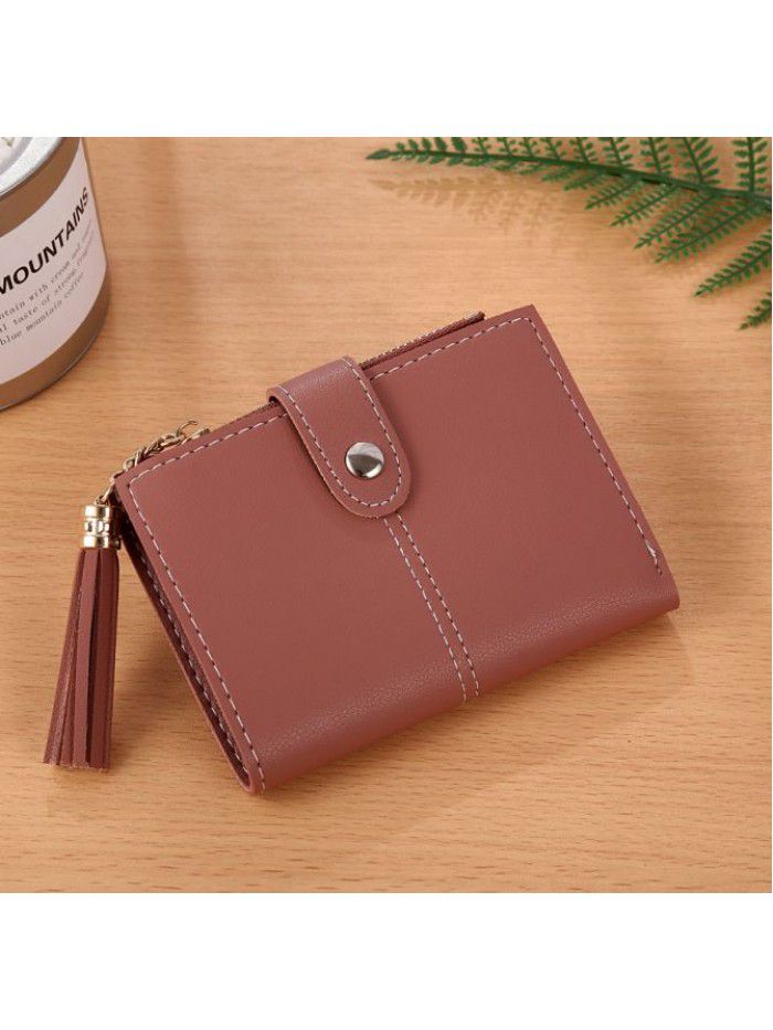 Korean Short women's small purse tassel pendant 20% off wallet card bag zero wallet manufacturer spot wholesale