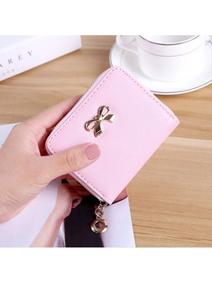  popular women's purse zero purse bow handbag women's zipper card bag customized wholesale lovely Wallet