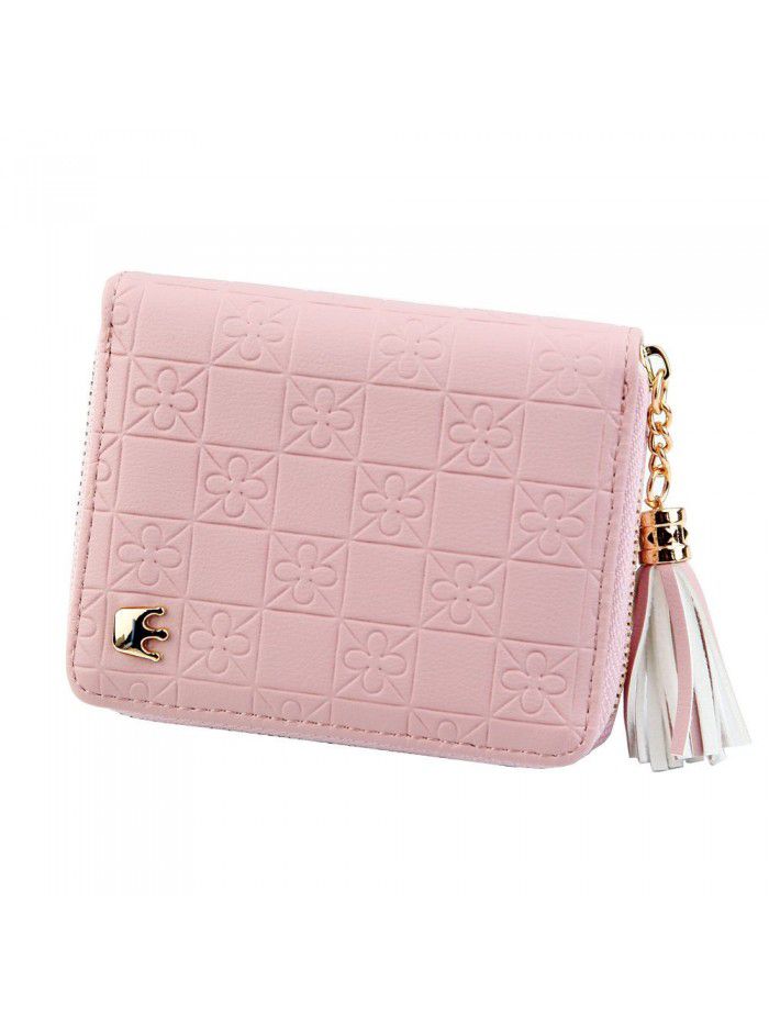 Hengsheng women's Zipper Wallet short womenwallet small fresh printed card bag factory sales