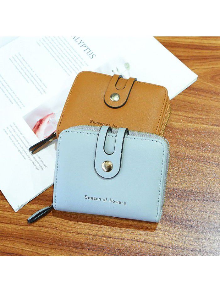 popular Korean female student folding zero wallet women's fashion versatile short large capacity wallet women's customization