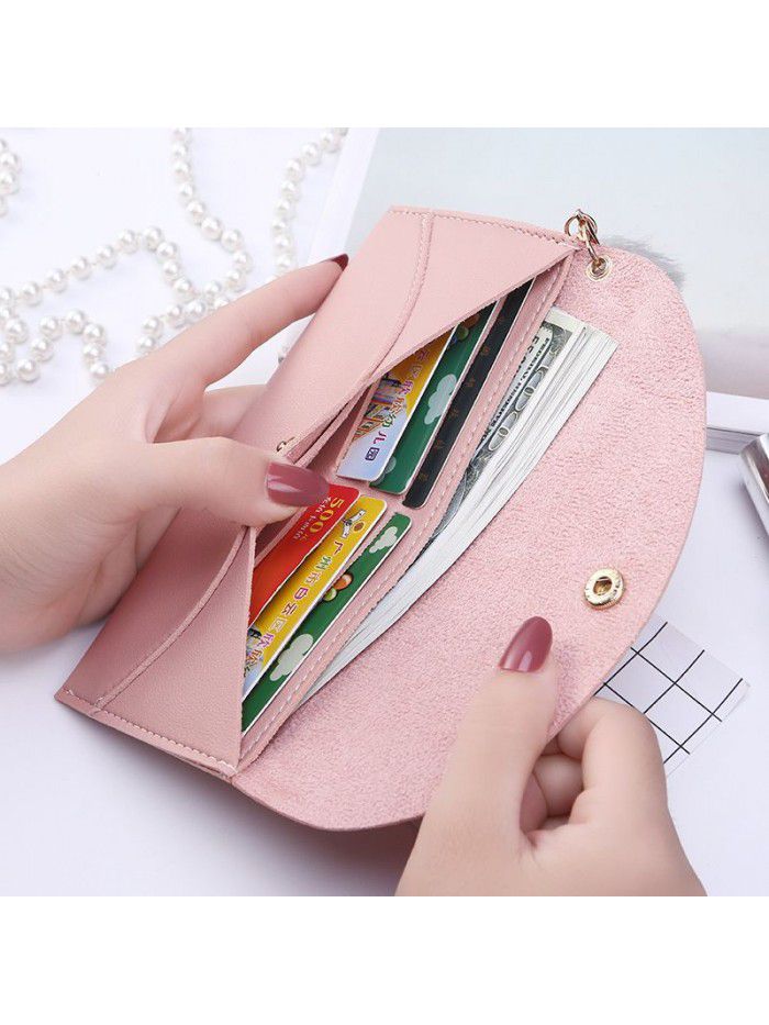  popular lady's purse sweet lady's hand bag clasp tassel zero purse long card bag customization