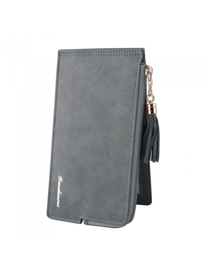 New women's wallet Korean fashion mobile phone bag long multi card tassel buckle zipper bag fashion manufacturers wholesale