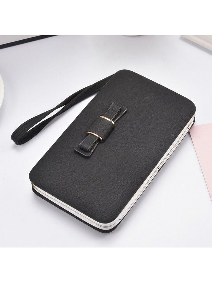 Hengsheng Korean women's purse long fashion bow lunch box large capacity handbag factory sales