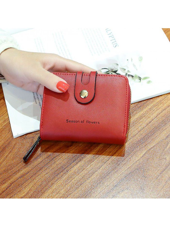 popular Korean female student folding zero wallet women's fashion versatile short large capacity wallet women's customization