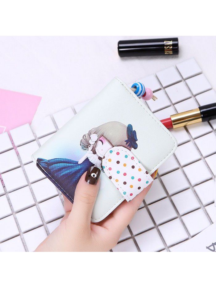  new women's Korean version lovely wave point Wallet Zipper women's cartoon lovely wallet wallet