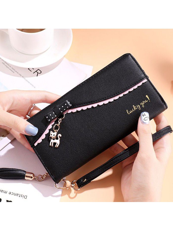 new popular women's Long Wallet small wallet women's wallet cute animal letter Pu Korean manufacturer