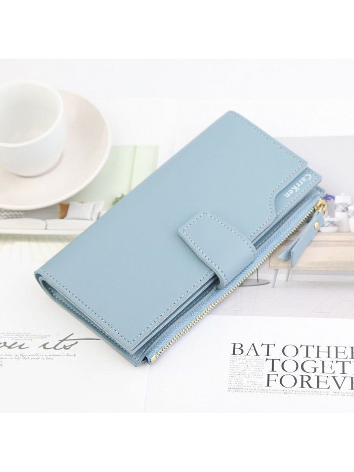 New women's wallet long walletwomen zipper card bag trendy mobile phone bag multi function 30% zero wallet