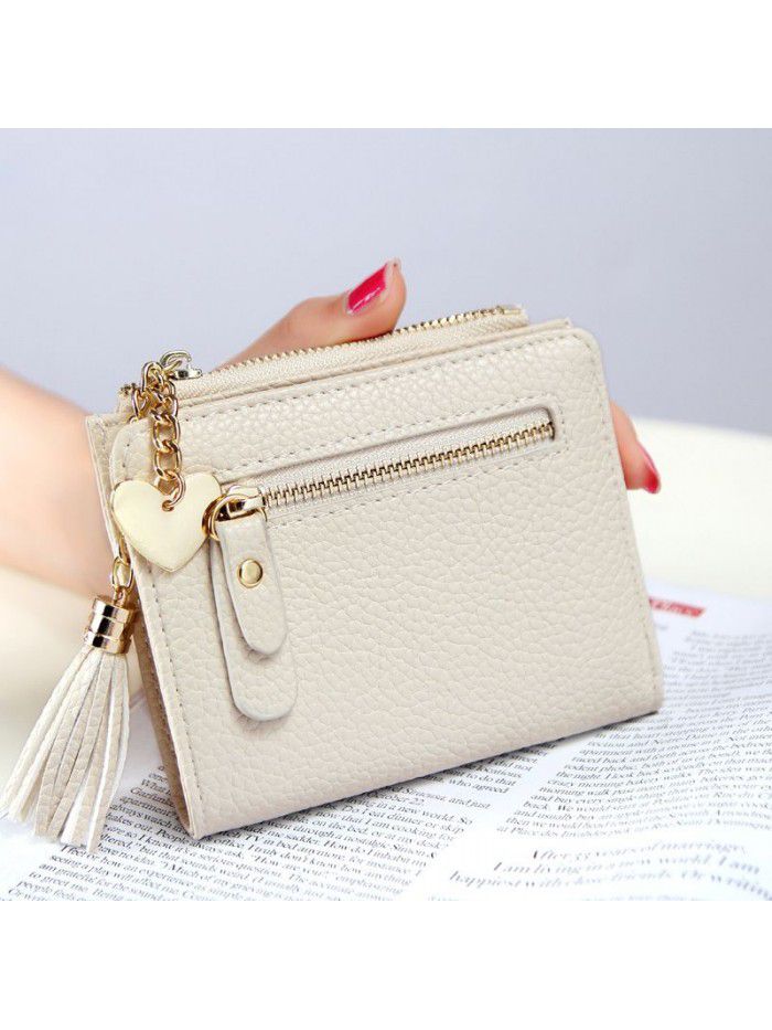  new women's wallet Korean version small fresh tassel zipper wallet wallet