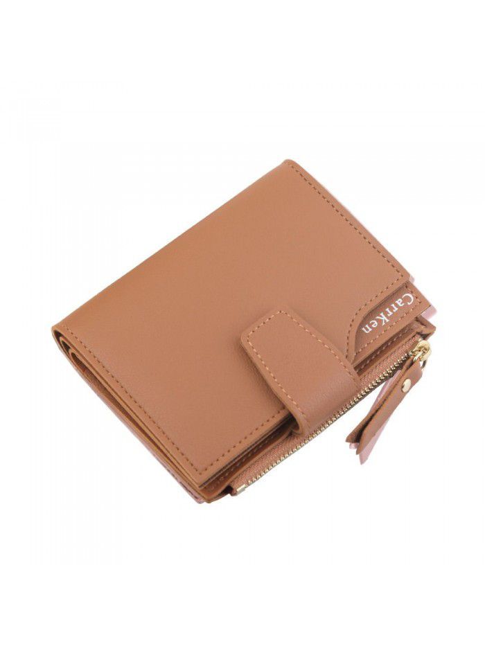 New women's wallet short zipper wallet Korean versatile zero wallet multi card buckle card bag factory sales