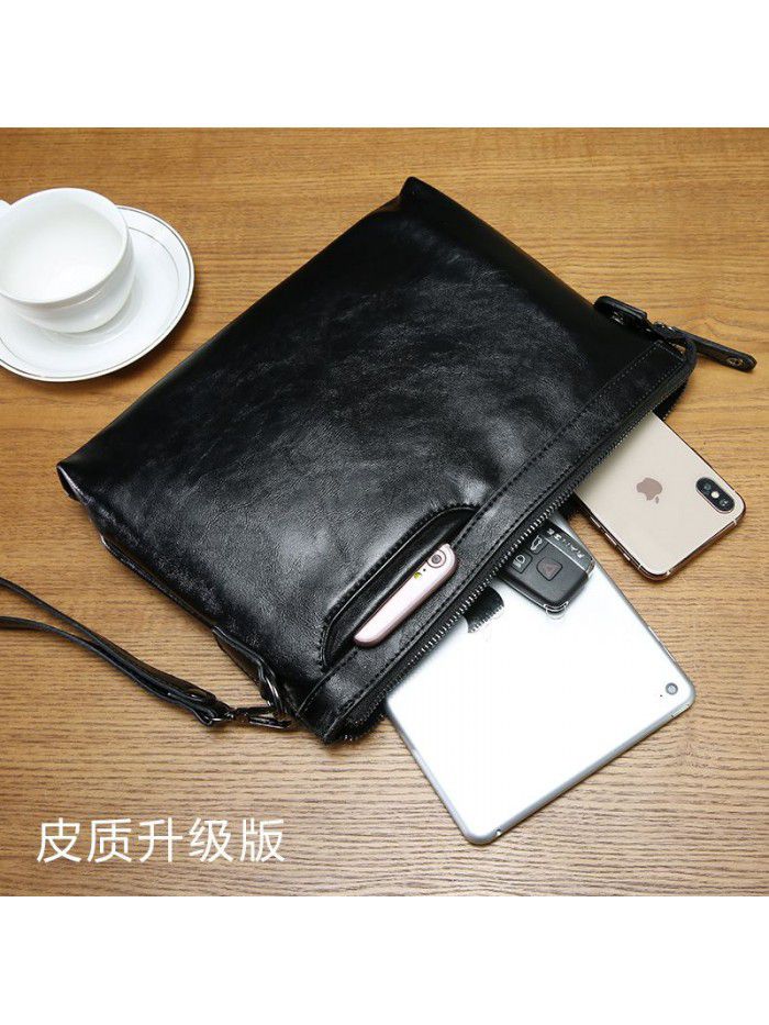 Men's handbag fashion large capacity envelope bag hand bag men's soft leather leisure hand bag wallet wholesale new men's bag