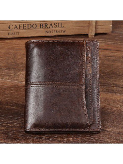 Foreign trade source men's Leather Wallet retro sh...