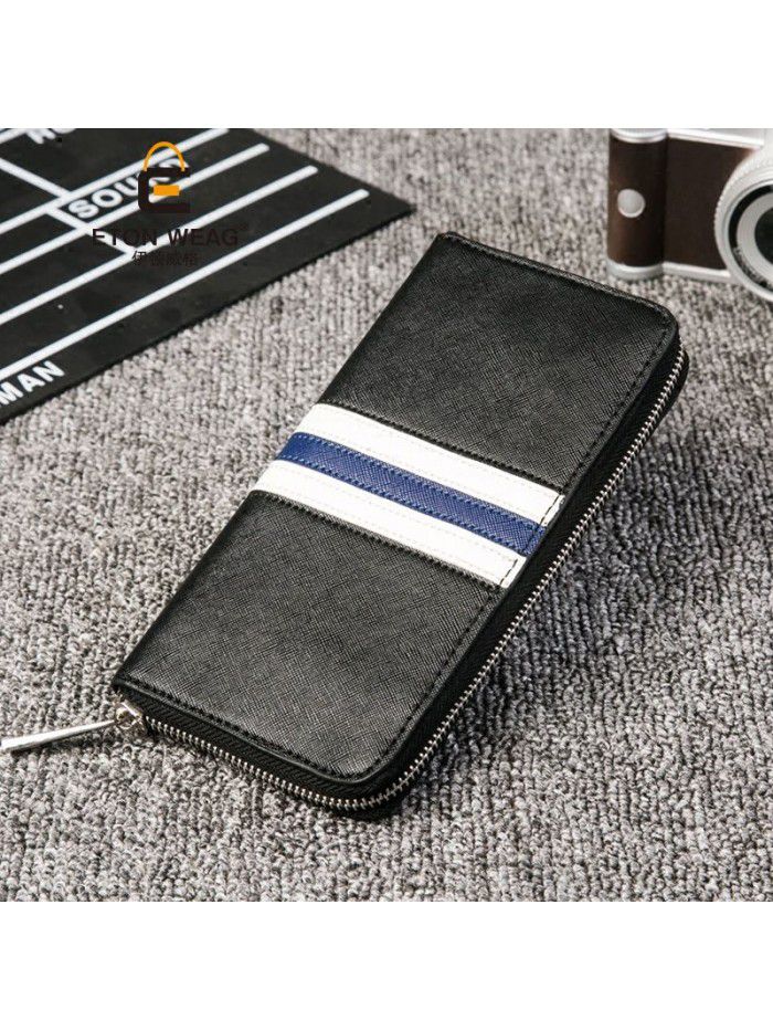 Mobile phone bag new men's new wallet grab bag trend color contrast Long Wallet multi Card Wallet