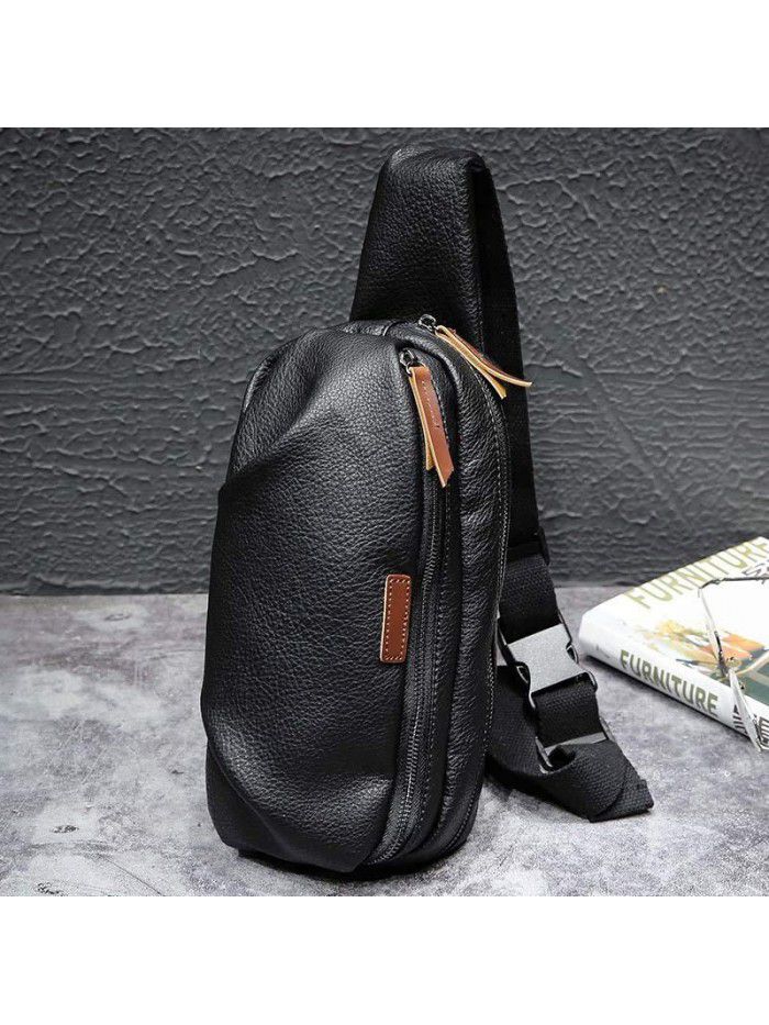 Waist bag men's canvas chest bag summer satchel simple portable small waist bag zero wallet key bag mobile phone leisure bag