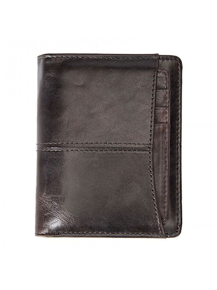 Foreign trade source men's Leather Wallet retro short wallet oil wax cow leather wallet leather men's purse