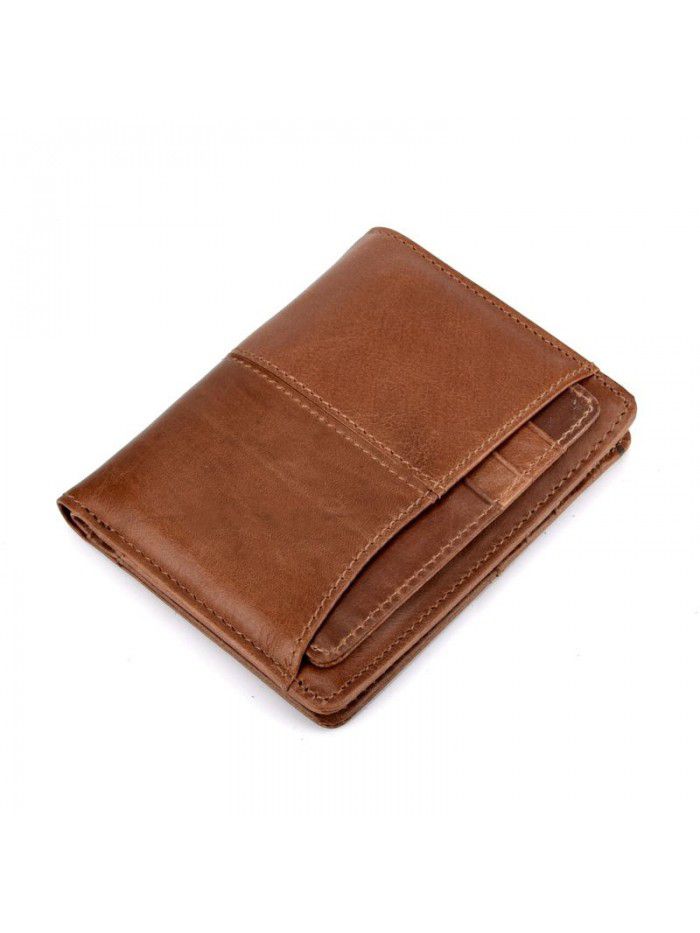 Cross border oil wax skin Retro Leather Men's wallet leisure multi card short wallet manufacturers wholesale