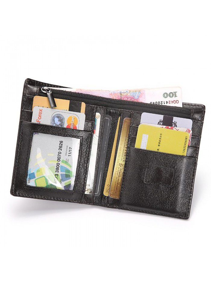 New foreign trade men's wallet men's leather short vertical head leather leisure soft wallet manufacturers wholesale