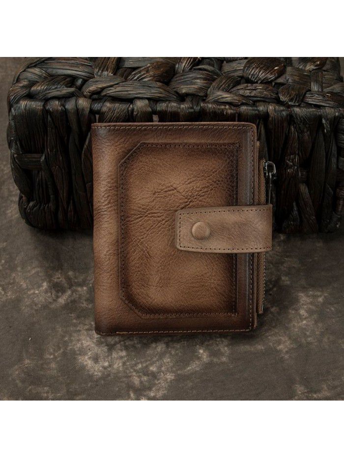 New Retro head leather men's handbag handmade wallet men's wallet leather wallet men's long European and American handbag