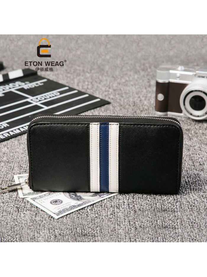 Mobile phone bag new men's new wallet grab bag trend color contrast Long Wallet multi Card Wallet