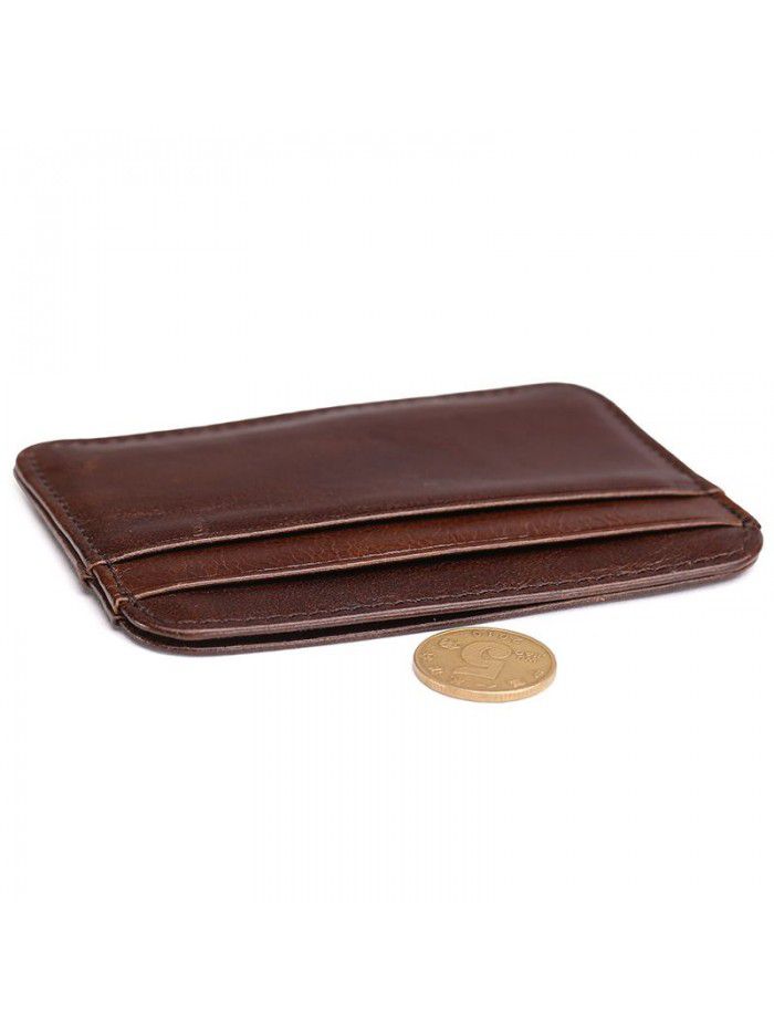 New men's leather wallet, oil wax leather, multi card, Retro Leather, zero wallet, card and bag wholesale