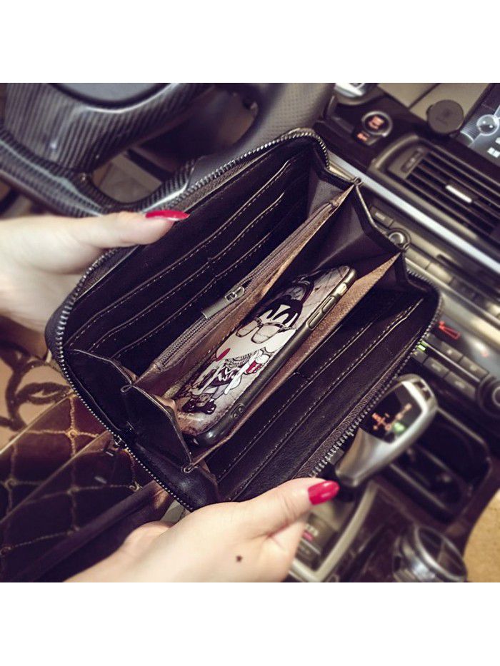 Wholesale Chinese style embroidered pattern wallet middle and long youth handbag mobile phone bag trend Leather Wallet