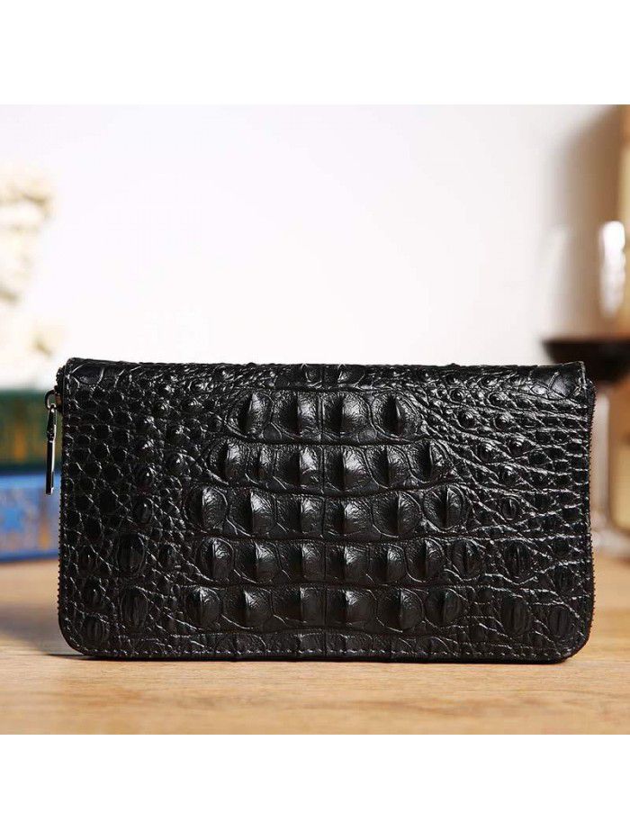 Wallet men's long zipper crocodile leather handbag 2020 new wallet wallet youth mobile phone handbag