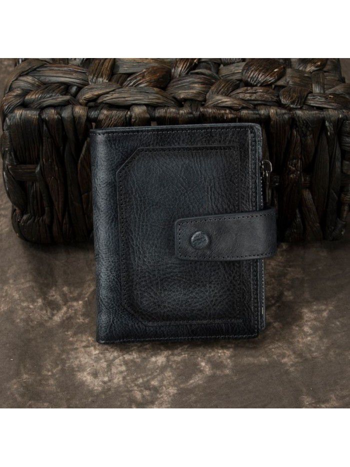 New Retro head leather men's handbag handmade wallet men's wallet leather wallet men's long European and American handbag