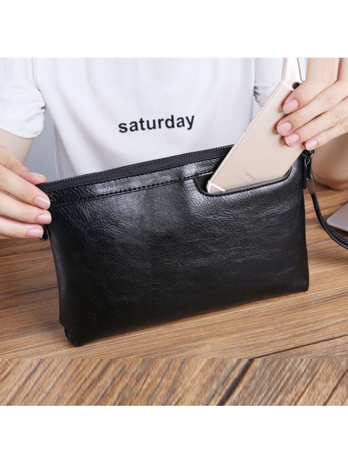 Men's handbag fashion large capacity envelope bag hand bag men's soft leather leisure hand bag wallet wholesale new men's bag